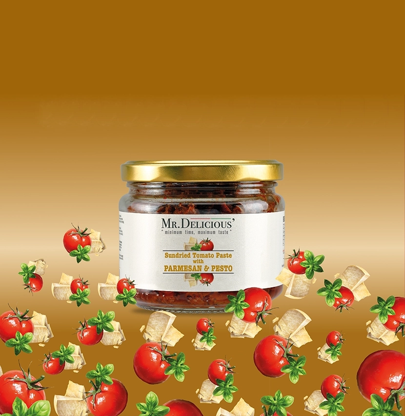 SUNDRIED TOMATO PASTE with PARMESAN & PESTO